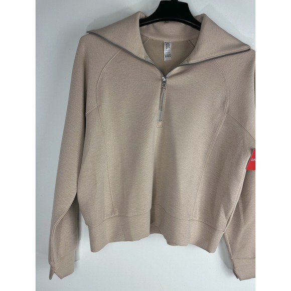 NWT SPANX AirEssentials Half Zip Sweatshirt Women's Large Coastal Pullover Lunar - Picture 3 of 10